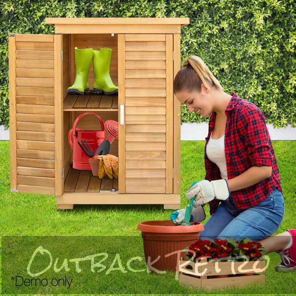 Gardeon Portable Wooden Garden Storage Cabinet Outback Retro