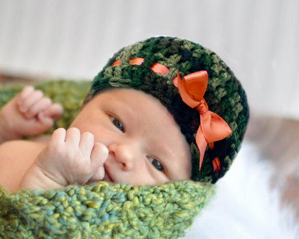 newborn camo beanie