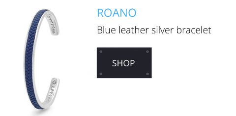 blue leather bracelet