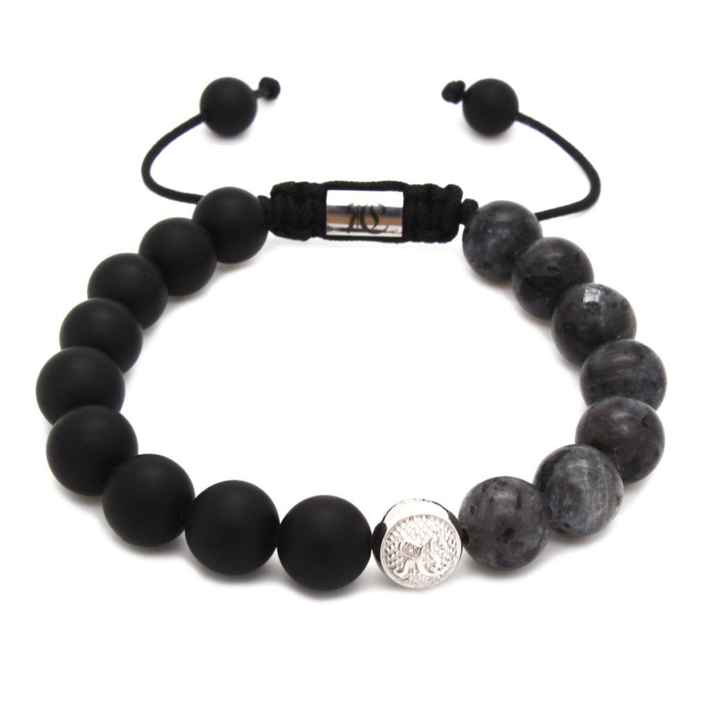 Beaded Bracelet With Matte Onyx – Sterling Silver