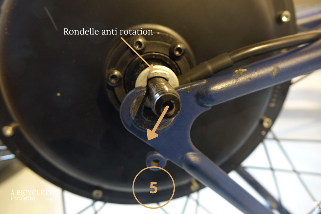 Rondelle anti rotation pour axe roue de vélo