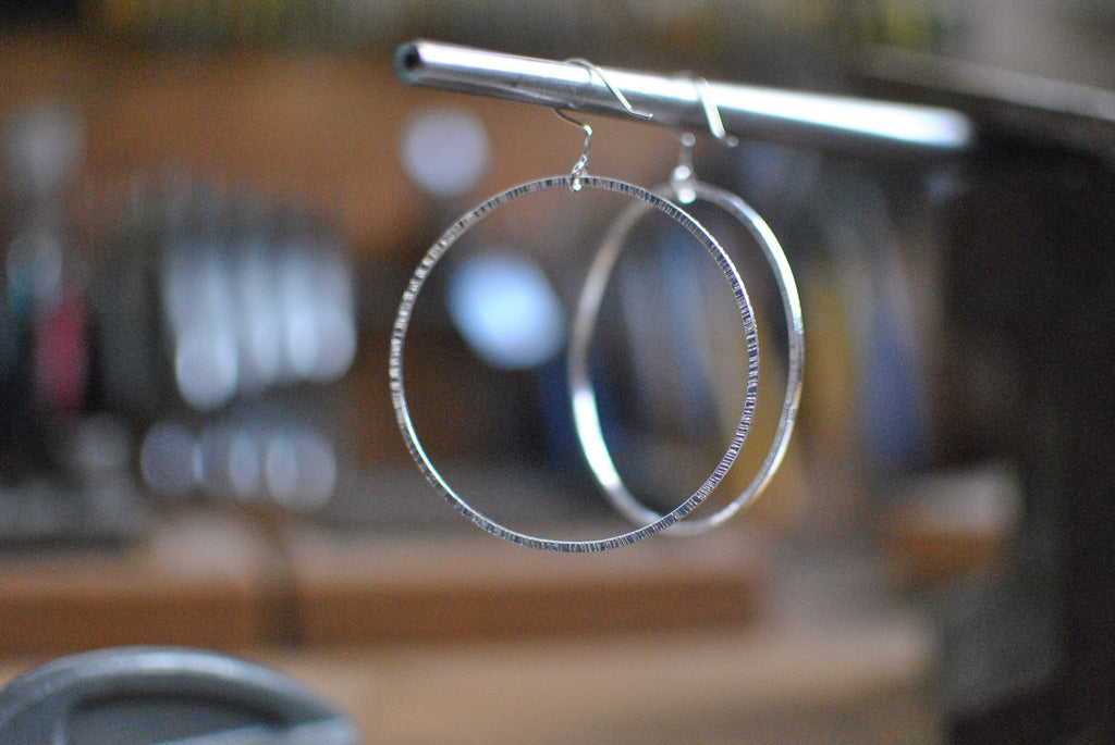 Silver Plated Brass Hoop Earings (Sold Pair)