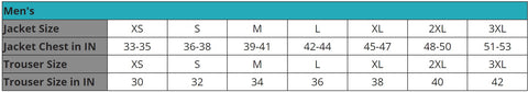 KEELA CLOTHING SIZE CHART