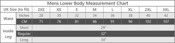 Keela trouser sizing