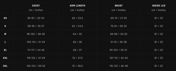 Highlander Size chart