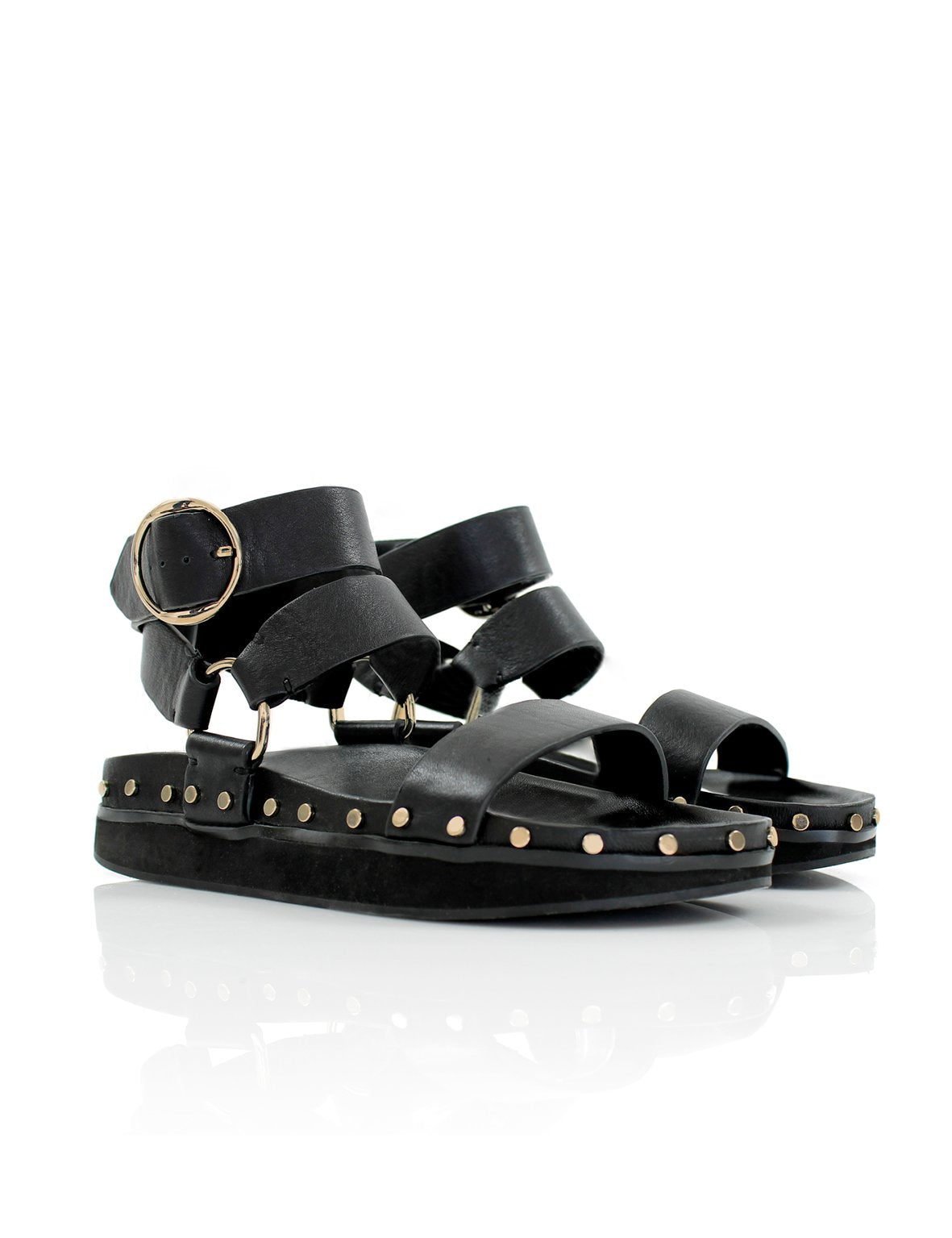 LA TRIBE - Studded Sandal (Black / Gold) – Elysian Collective ABN 90 ...