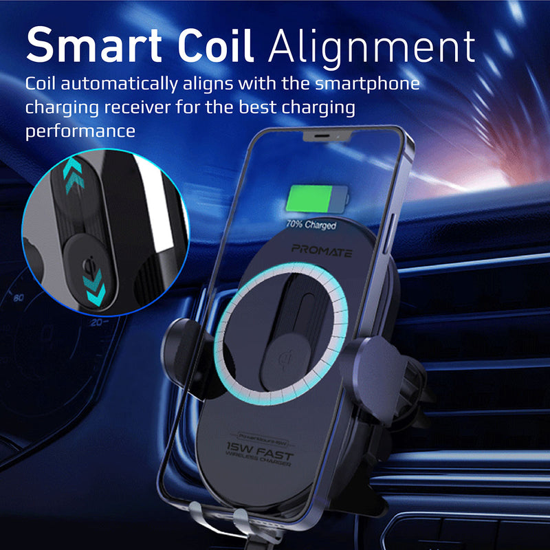 15W Smart Sensor Car Wireless Charger – Promate Technologies