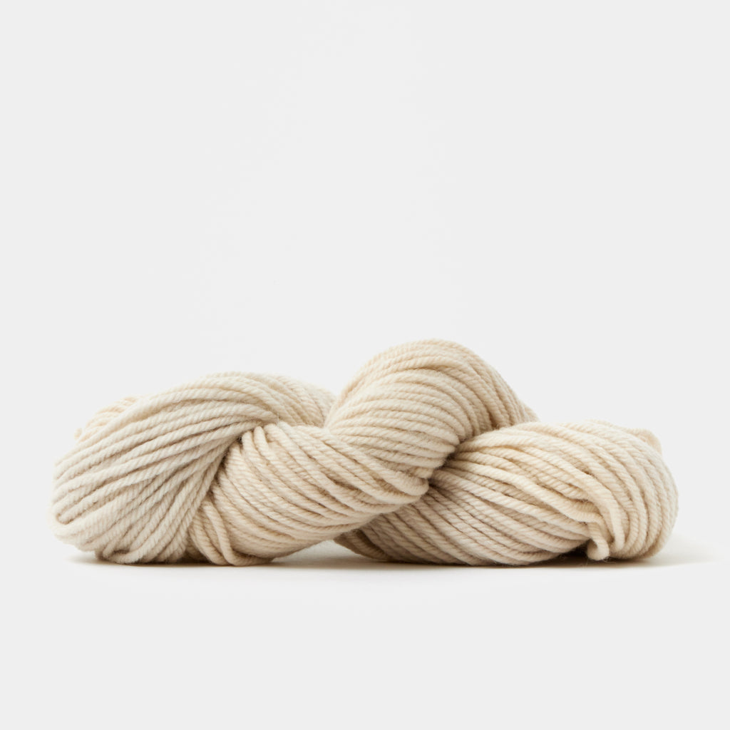 Undyed Light Bulky Yarn 100% Superwash Wool 3 ply Ecru Fiber