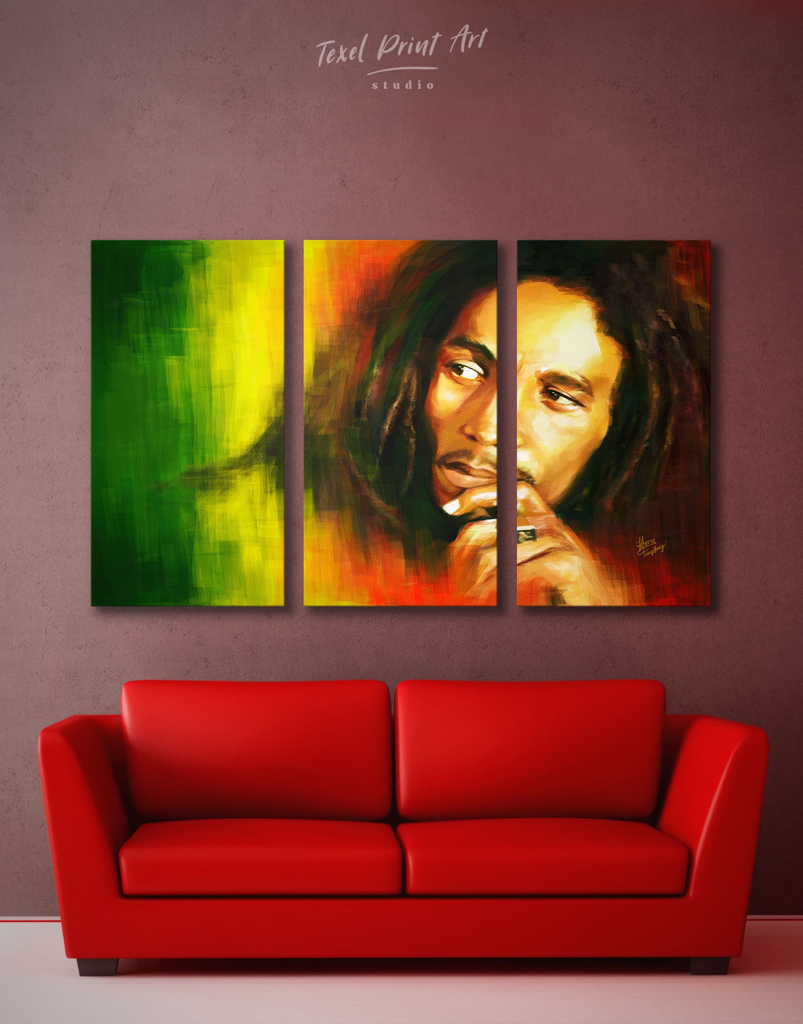 3 Pieces Bob Marley Wall Art Canvas Print At Texelprintart