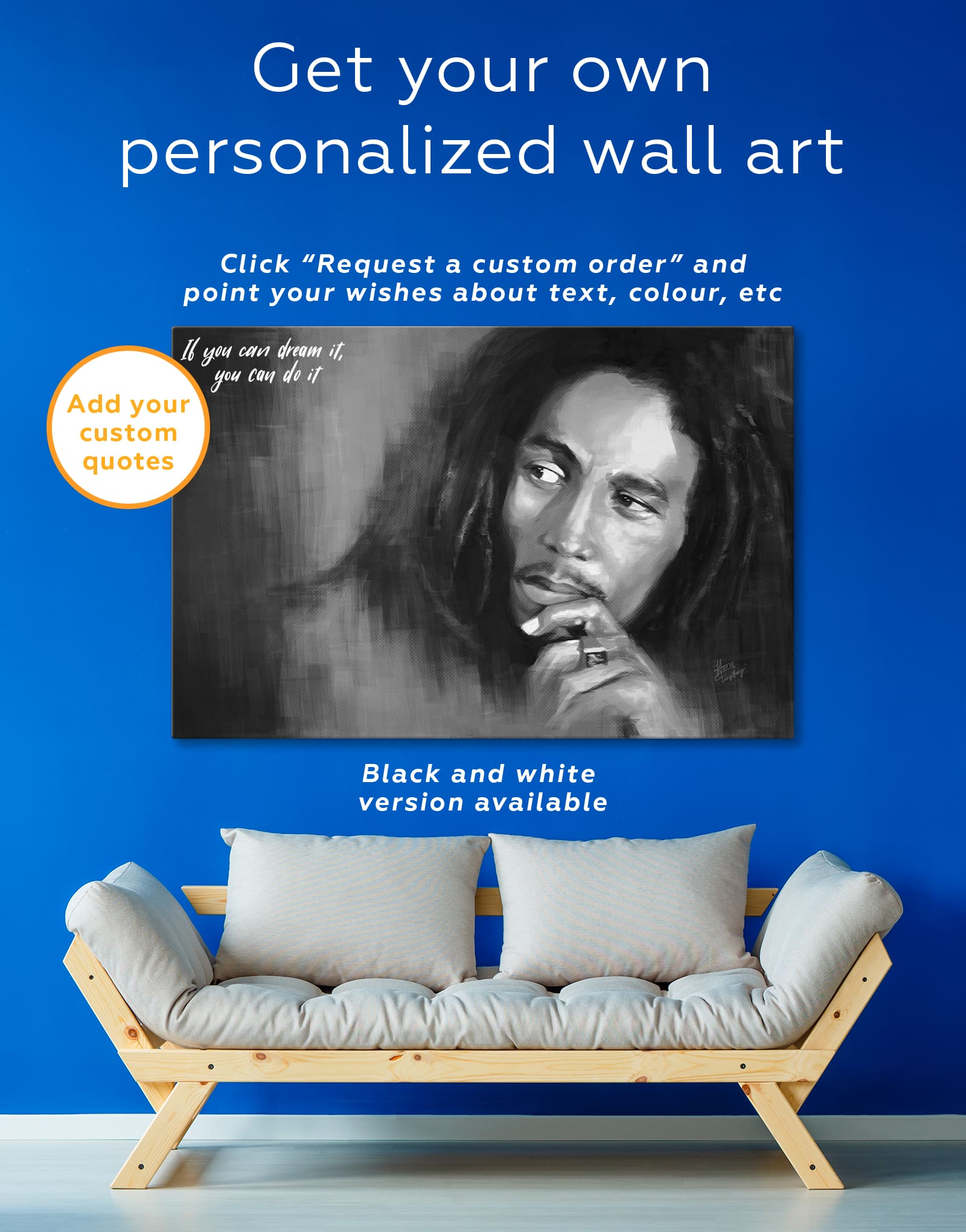 3 Pieces Bob Marley Wall Art Canvas Print At Texelprintart