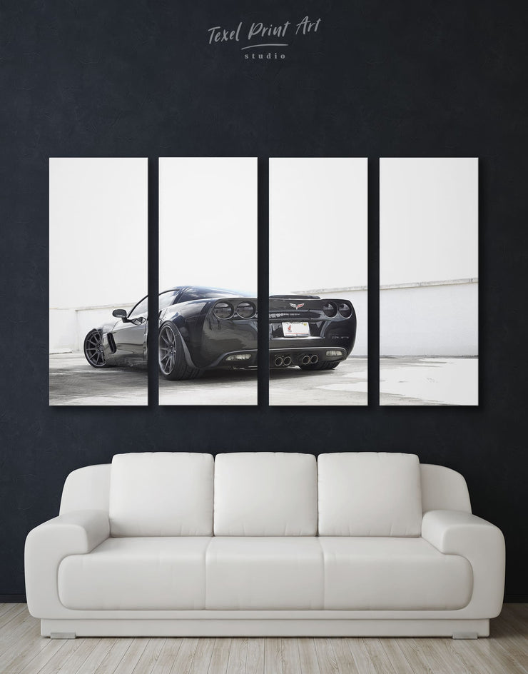 4 Panels Fast Chevrolet Corvette Wall Art Canvas Print At