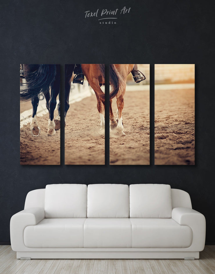 4 Panels Horse Racing Wall Art Canvas Print At Texelprintart