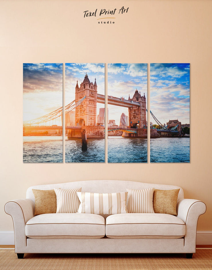 4 Panels London Bridge Wall Art Canvas Print At Texelprintart