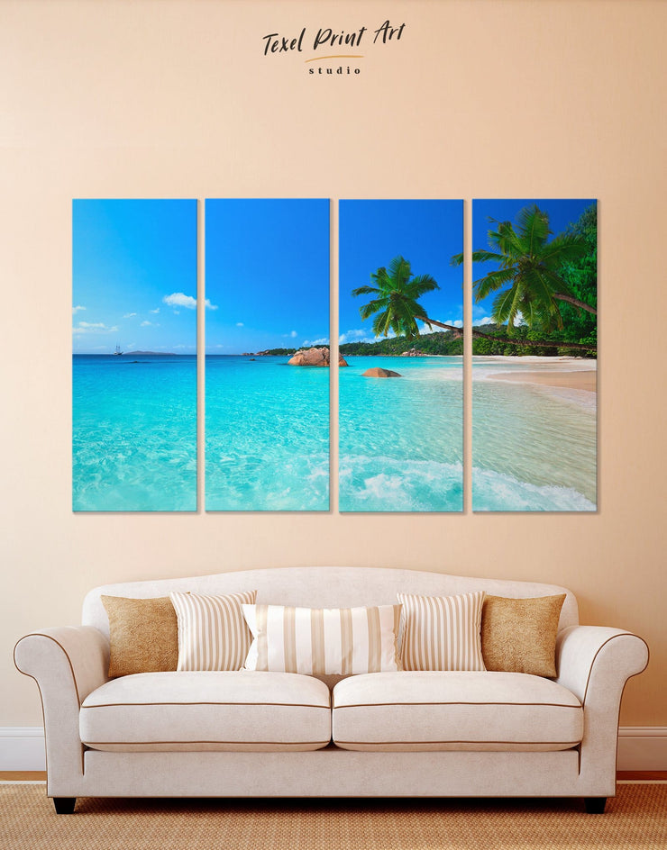 4 Panels Sunny Beach Wall Art Canvas Print At Texelprintart