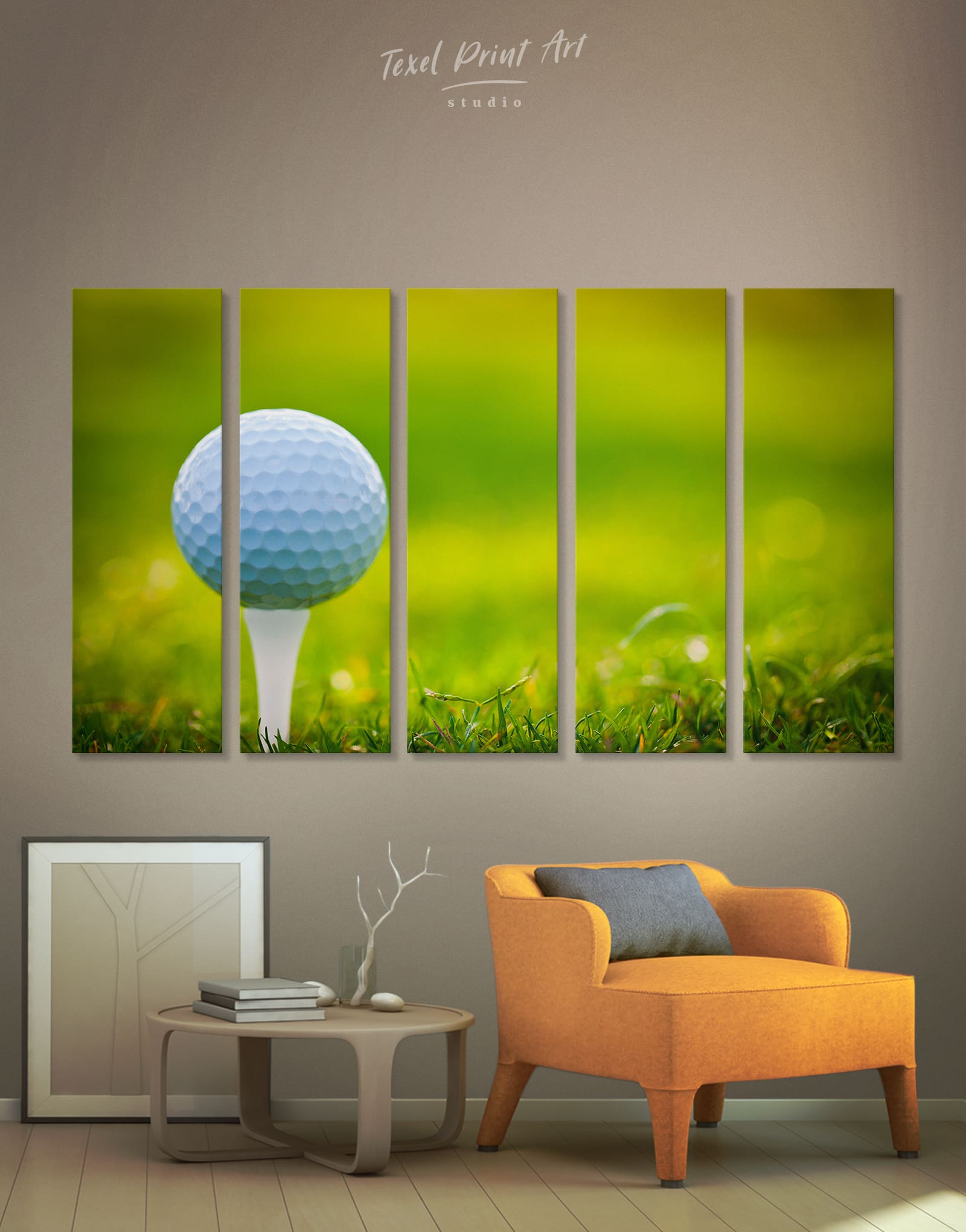 5 Panels Golf Wall Art Canvas Print At Texelprintart
