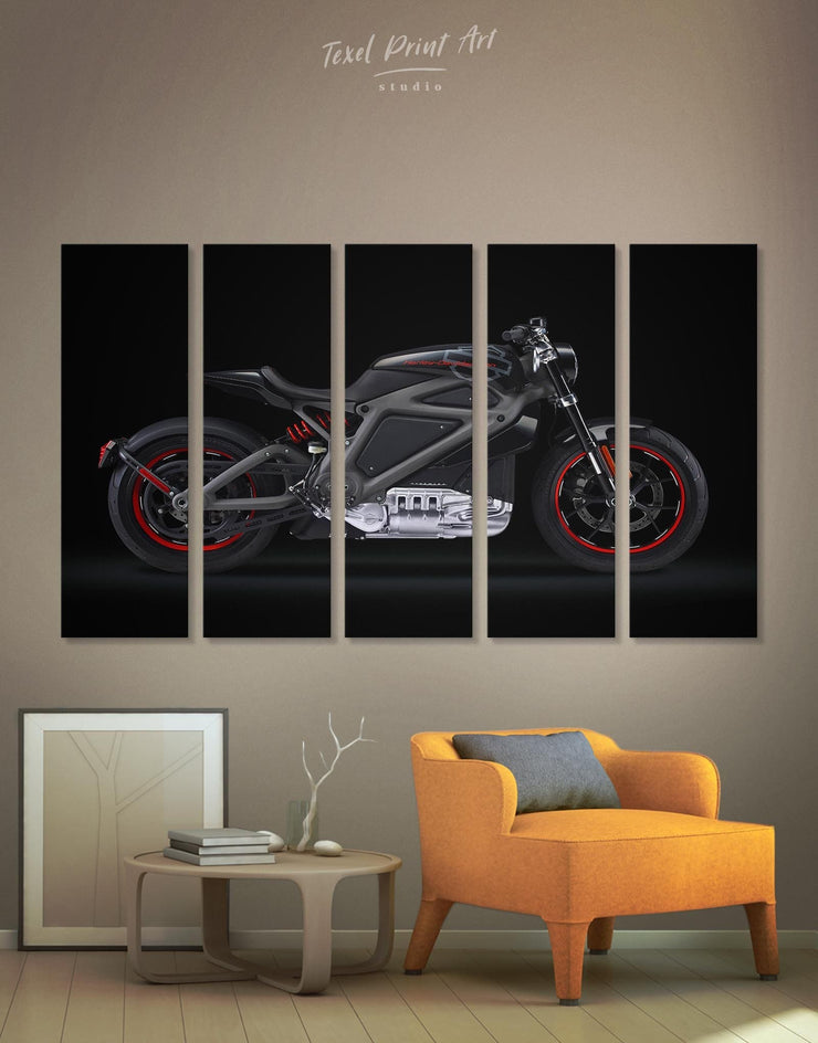 5 Panels Harley Davidson S Motorcycle Wall Art Canvas Print At Texelprintart