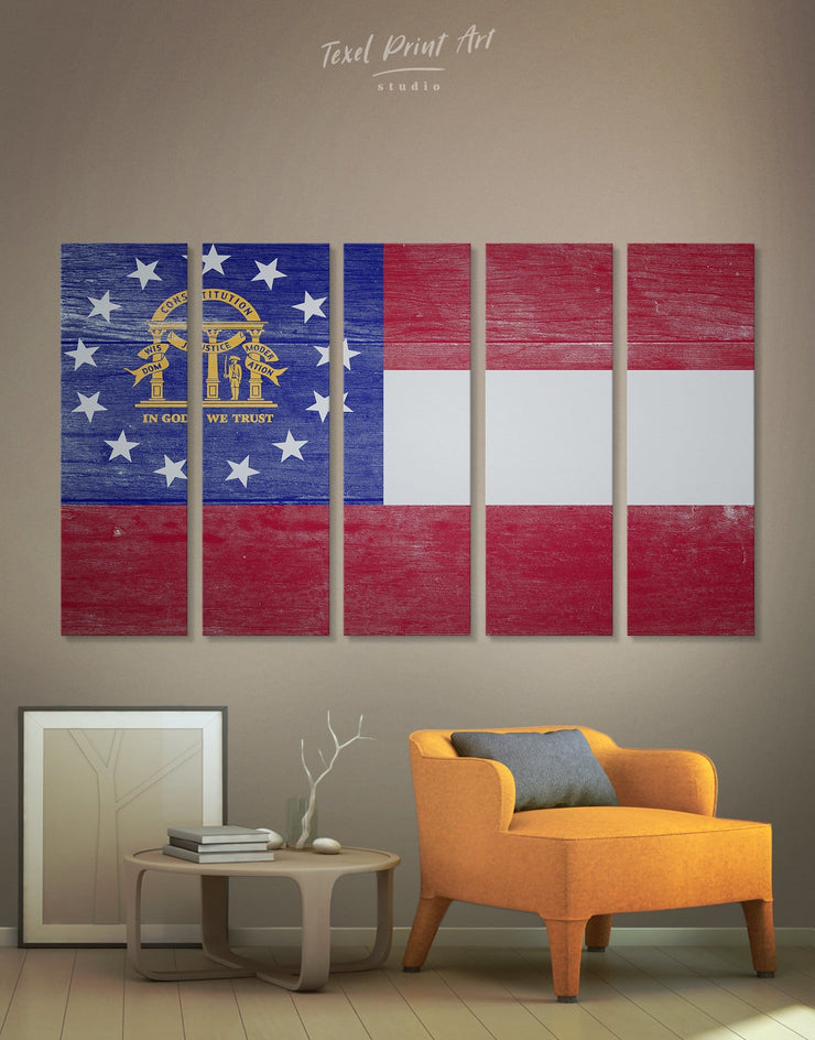 5 Pieces Flag Of Georgia Wall Art Canvas Print At Texelprintart