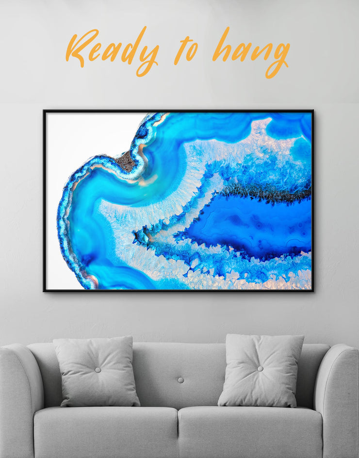 Famed Deep Blue Geode Wall Art Canvas At Texelprintart