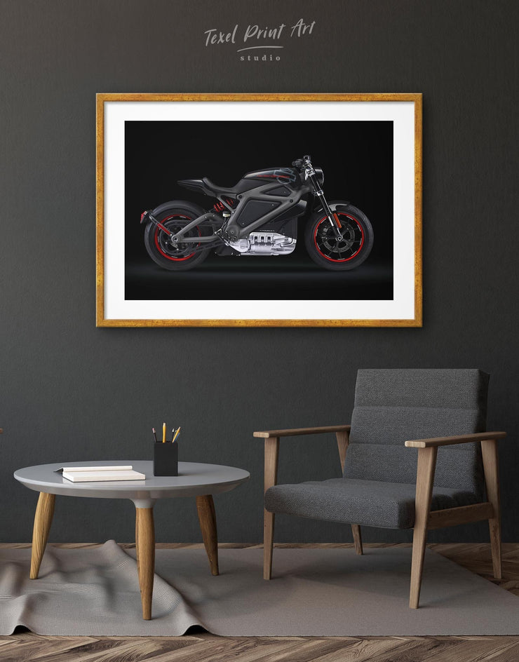 Framed Black Widow S Motorcycle Wall Art Print