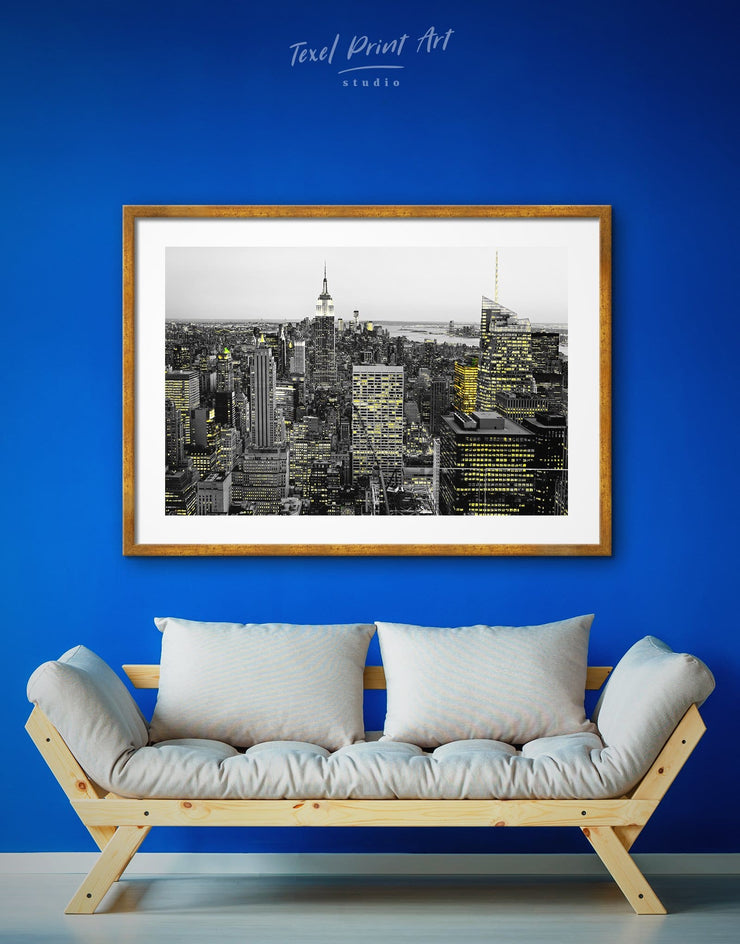 Framed New York Skyline Print Wall Art