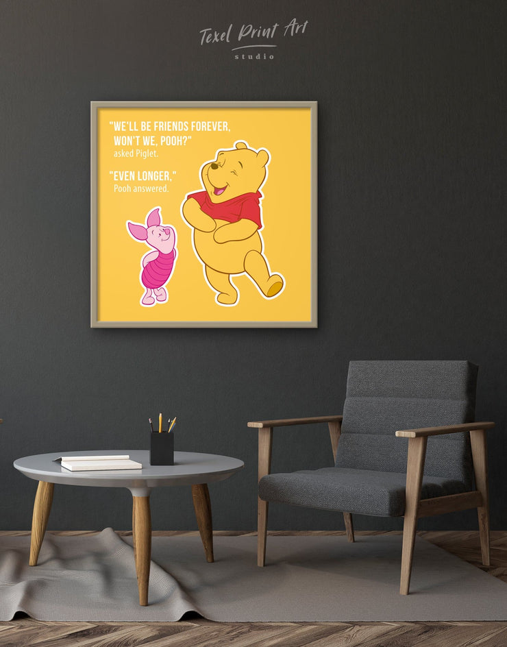 Framed Winnie The Pooh Quote Friendship Citation Wall Art Canvas At Texelprintart