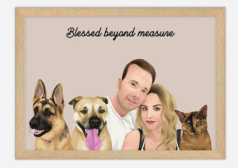 Custom Pet Person Portrait - Digital Pet Portrait Australia