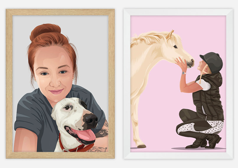 Custom Pet Person Portrait - Digital Pet Portrait Australia