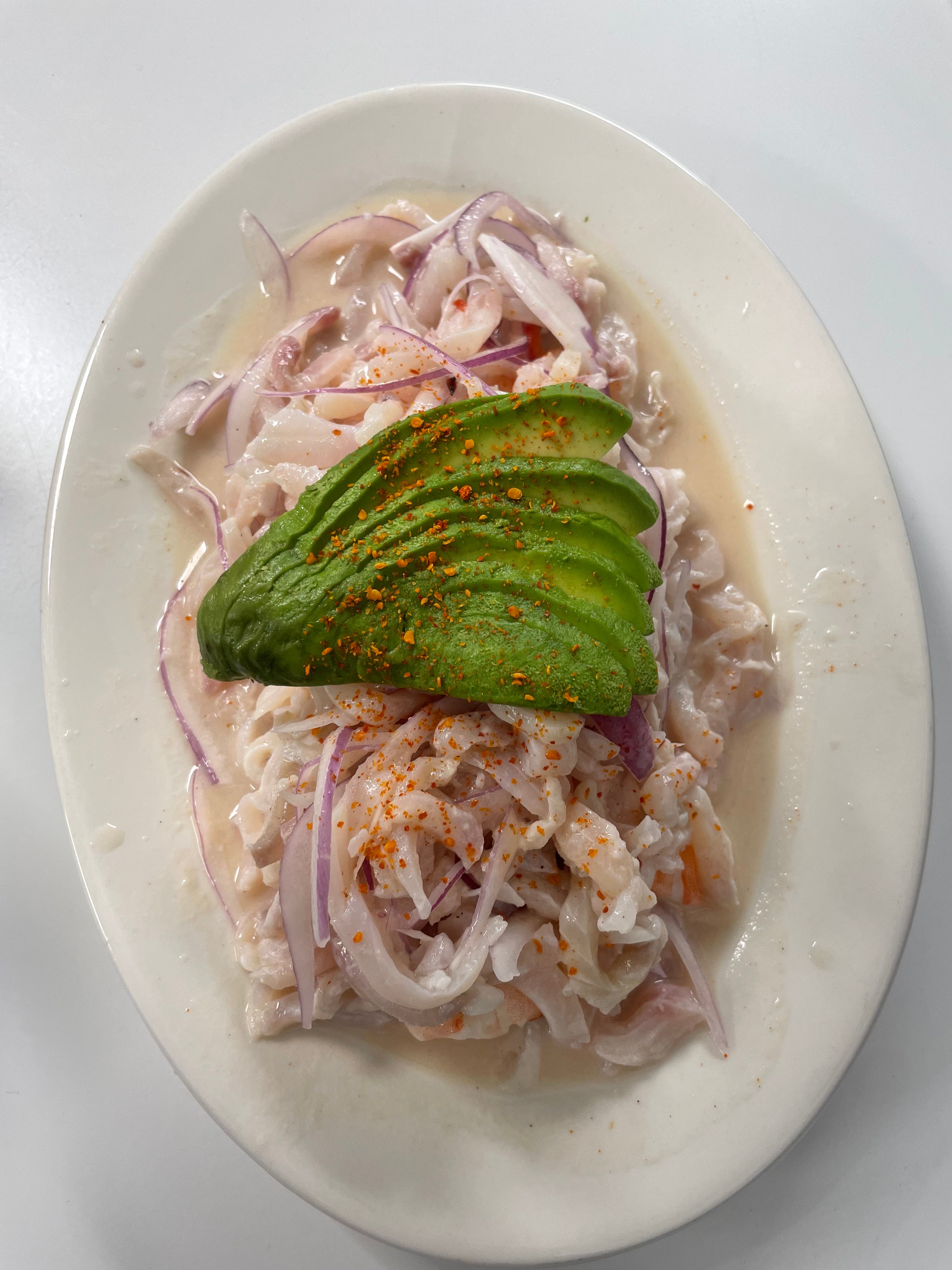 Ceviche on a plate