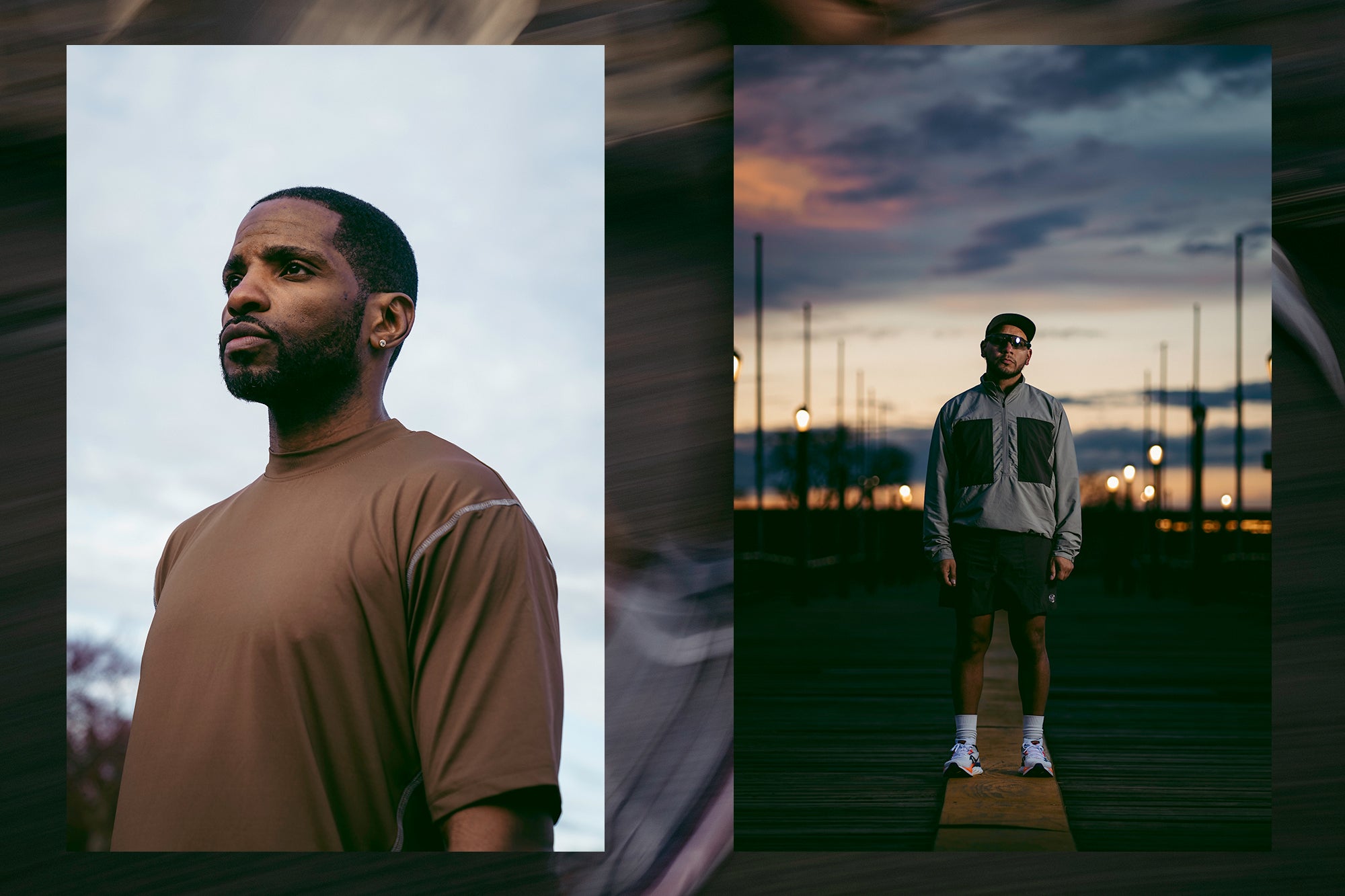 A diptych of two portraits of runners.