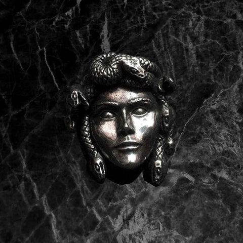 anel em aço inoxidável medusa