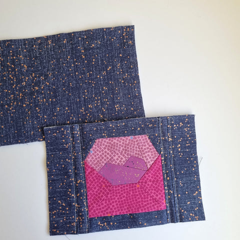 Quilt your exterior pouch pieces