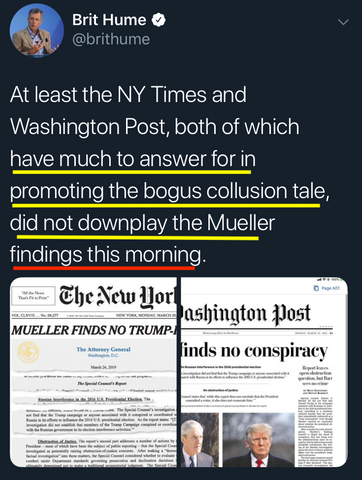 Brit Hume, Got to Give Points for Trying - NY Times & Washington Post
