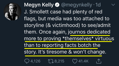 Megyn Kelly laments journalists reporting narrative over facts.