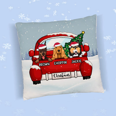 Christmas Dog Personalized Pillows, Custom Gift for Dog Lovers