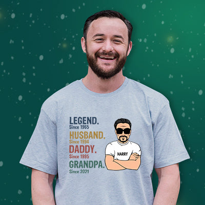 Vintage Legend Husband Daddy Grandpa Personalized Shirt