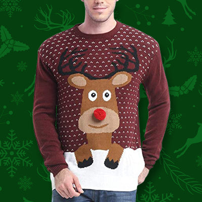 Holiday Reindeer Snowman Santa Snowflakes Sweater