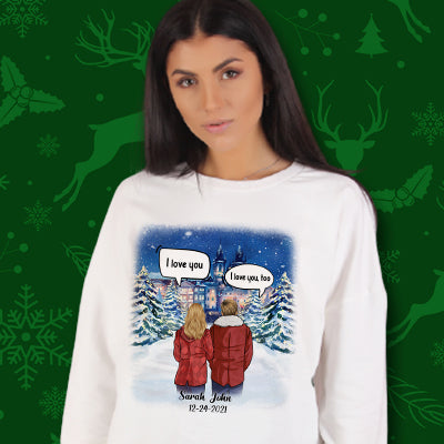 Personalized Winter Couple Custom Sweater