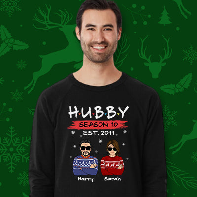 Hubby Wifey Old Couple Personalized Custom Sweater