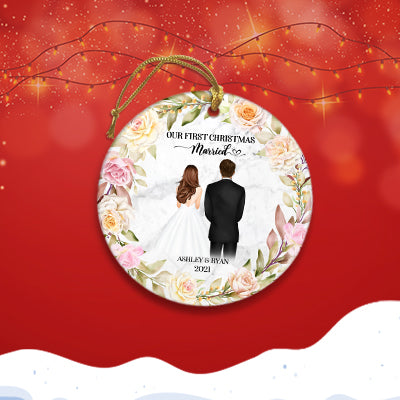 Our First Christmas Couple Personalized Christmas Ornament