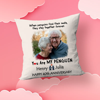 You Are My Penguin Custom Photo Pillow