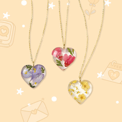 Birth Month Flower Heart Necklace