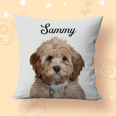 Pet Portrait Custom Photo Personalized Pillow