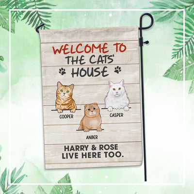 Welcome To The Cat House Garden Flag