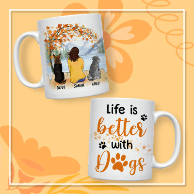 Life Is Better With Dogs Personalized Coffee Mug