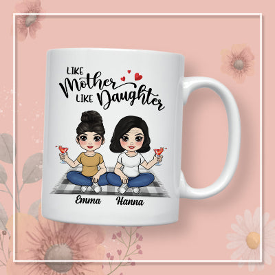 Like Mother Like Daughter Oh Crap Chibi Personalized Coffee Mug