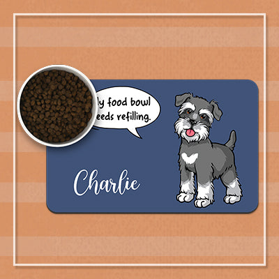 Feed Me Conversation Personalized Pet Food Mat