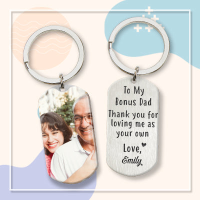 Thank You For Loving Me As Your Own Personalized Keychain