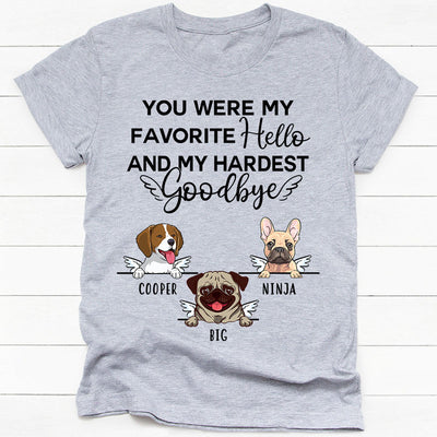 My Hardest Goodbye, Custom Dog Memorial T Shirt, Personalized Gifts for Dog  Lovers, PersonalFury