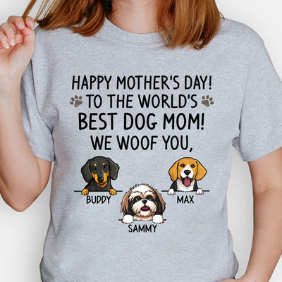 Happy Mother's Day, Best Dog Mom, I Woof You, Custom Shirt For Dog Lovers,  Personalized Gifts, PersonalFury