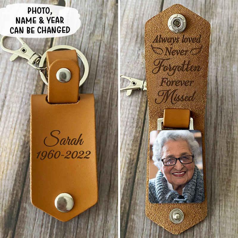 Those We Love Don't Walk Away, Personalized Leather Keychain, Memorial -  PersonalFury